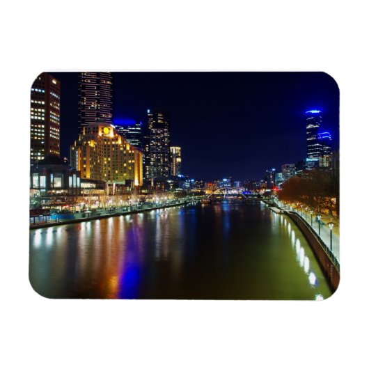 Melbourne in de nacht magneet (Horizontaal)
