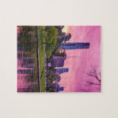 Melbourne  in roze puzzle legpuzzel (Horizontaal)