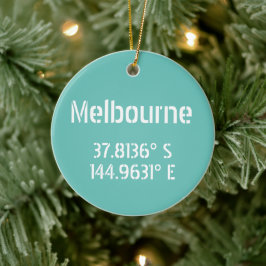 Melbourne Latitude Longitude Keramisch Ornament