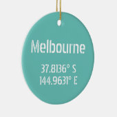 Melbourne Latitude Longitude Keramisch Ornament (Rechts)