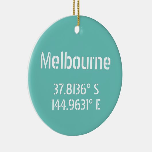 Melbourne Latitude Longitude Keramisch Ornament (Rechts)