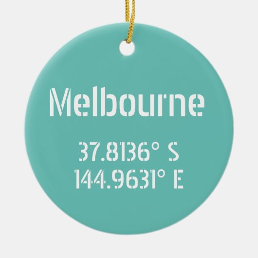 Melbourne Latitude Longitude Keramisch Ornament (Voorkant)