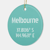 Melbourne Latitude Longitude Keramisch Ornament (Links)