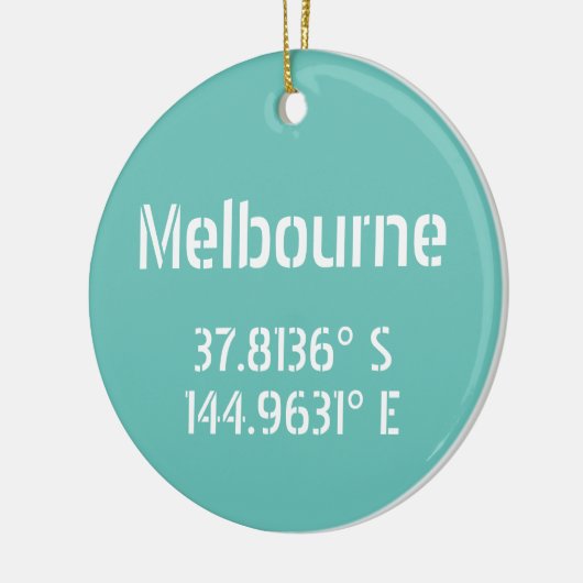 Melbourne Latitude Longitude Keramisch Ornament (Links)