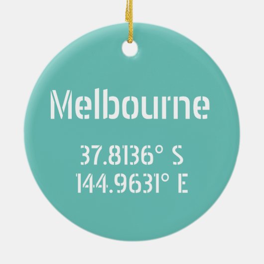 Melbourne Latitude Longitude Keramisch Ornament (Achterkant)