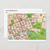 melbourne map city cbd briefkaart (Voorkant / Achterkant)