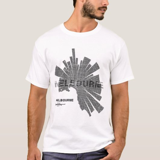Melbourne Map T-Shirt (Voorkant)