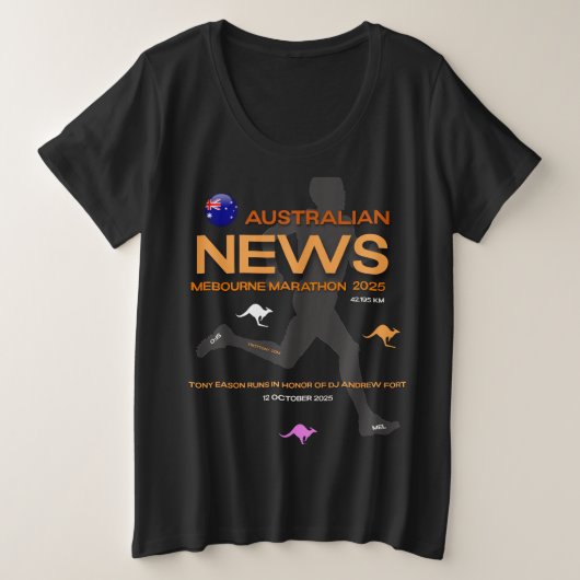 Melbourne Marathon 2025 T-shirt (Design voorkant)