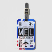 Melbourne MEL luchthavencode Bagagelabel (Voorkant (verticaal))