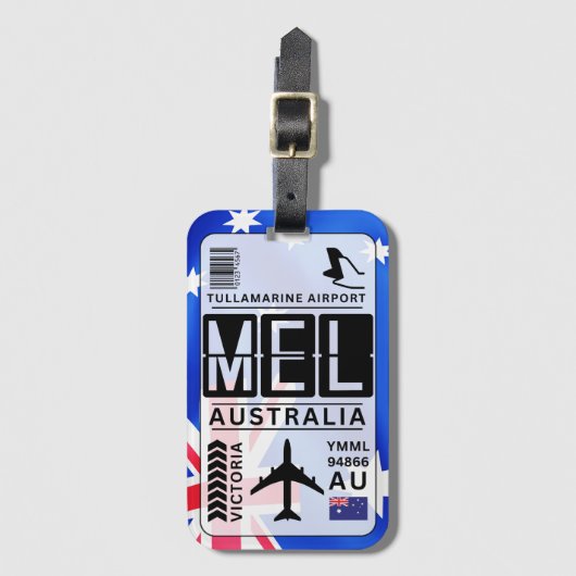 Melbourne MEL luchthavencode Bagagelabel (Voorkant (verticaal))