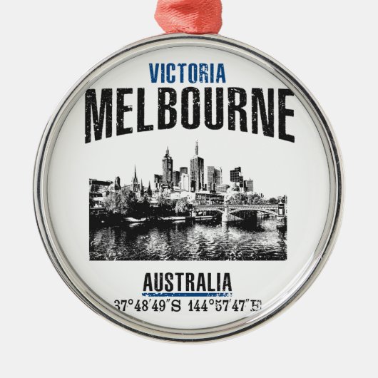 Melbourne Metalen Ornament (Voorkant)