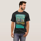 Melbourne Minimal Australia Reisposter T-shirt (Voorkant volledig)