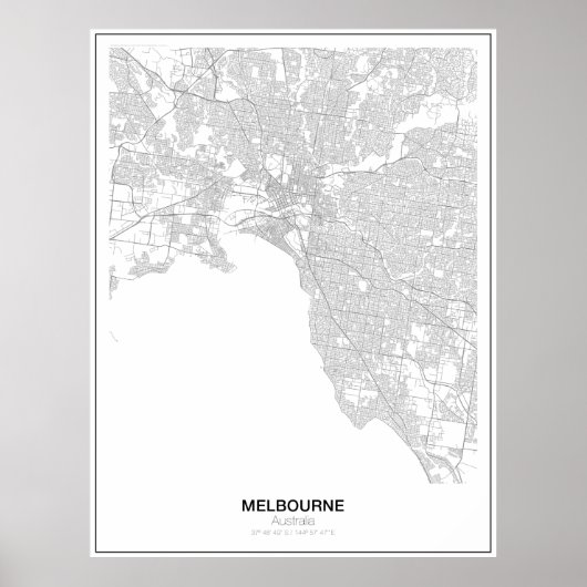 Melbourne, Poster van de Australische minimalistis (Voorkant)