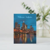 Melbourne 's nachts briefkaart (Staand voorkant)