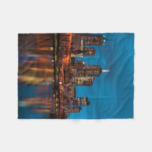 Melbourne 's nachts fleece deken (Voorkant (Horizontaal))