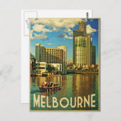 Melbourne Skyline Australië Briefkaart (Voorkant / Achterkant)