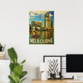 Melbourne Skyline Australië Poster (Thuiskantoor)