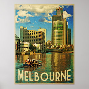 Melbourne Skyline Australië Poster