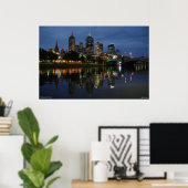 Melbourne Skyline Poster (Thuiskantoor)