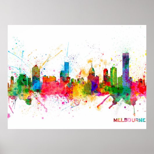 Melbourne Skyline Poster (Voorkant)