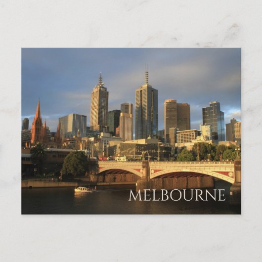 Melbourne Skyline, Princess Bridge, Yarra River Briefkaart (Voorkant)