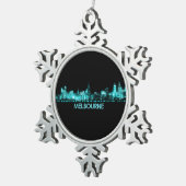 Melbourne Skyline Tin Sneeuwvlok Ornament (Rechts)