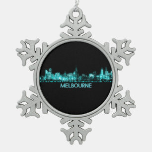 Melbourne Skyline Tin Sneeuwvlok Ornament