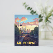 Melbourne Skyline Treinstation Briefkaart (Staand voorkant)