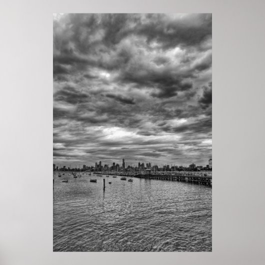 Melbourne skyline uit St. Kilda Poster (Voorkant)