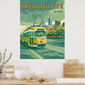 Melbourne Souvenir |  tram Melbourne Poster (Keuken)