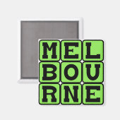 Melbourne, stad in Australië Magneet (Voorkant / Achterkant)