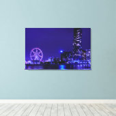Melbourne Star Wheel met Night Skyline Canvas Art (Insitu (Houten vloer))