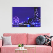 Melbourne Star Wheel met Night Skyline Canvas Art (Insitu (Woonkamer))