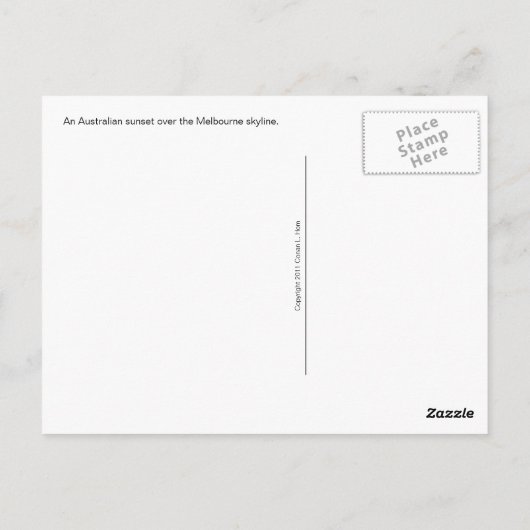Melbourne Sunset Briefkaart (Achterkant)
