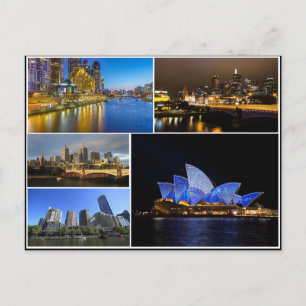 Melbourne sydney Australia yarra Collage Briefkaart