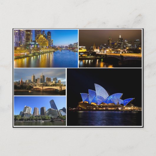 Melbourne sydney Australia yarra Collage Briefkaart (Voorkant)