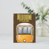 Melbourne Tram Australië vintage reisposter Briefkaart (Staand voorkant)