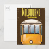 Melbourne Tram Australië vintage reisposter Briefkaart (Voorkant / Achterkant)