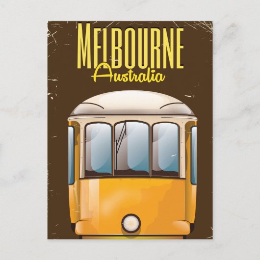 Melbourne Tram Australië vintage reisposter Briefkaart (Voorkant)