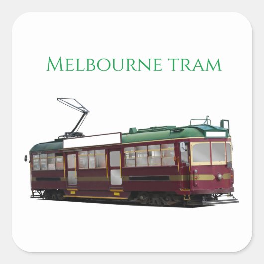 Melbourne tram vierkante sticker (Voorkant)