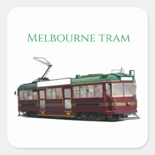Melbourne tram vierkante sticker