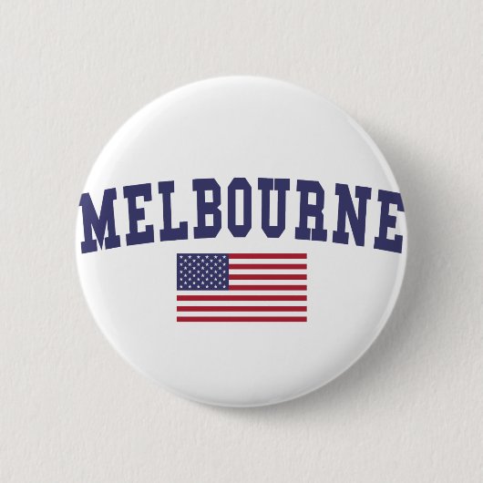 Melbourne US Flag Ronde Button 5,7 Cm (Voorkant)