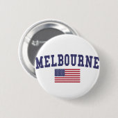 Melbourne US Flag Ronde Button 5,7 Cm (Voorkant /achterkant)