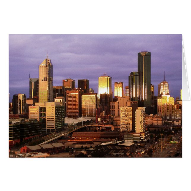 Melbourne Victoria Australia City skylincards (Voorkant Horizontaal)