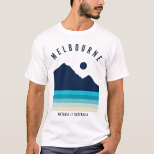 Melbourne Victoria Australia Retro  Beach T-shirt