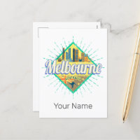 Melbourne Victoria Australia Retro Skyline 