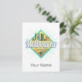 Melbourne Victoria Australia Retro Skyline  Feestdagenkaart (Staand voorkant)