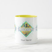 Melbourne Victoria Australia Retro Skyline Mok (Midden)