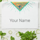 Melbourne Victoria Australia Retro Skyline  Theedoek (Gevouwen)