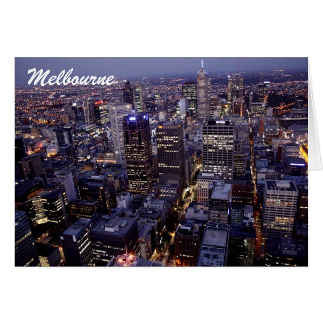 Melbourne Victoria Australia skyline bouwkaart (Voorkant Horizontaal)